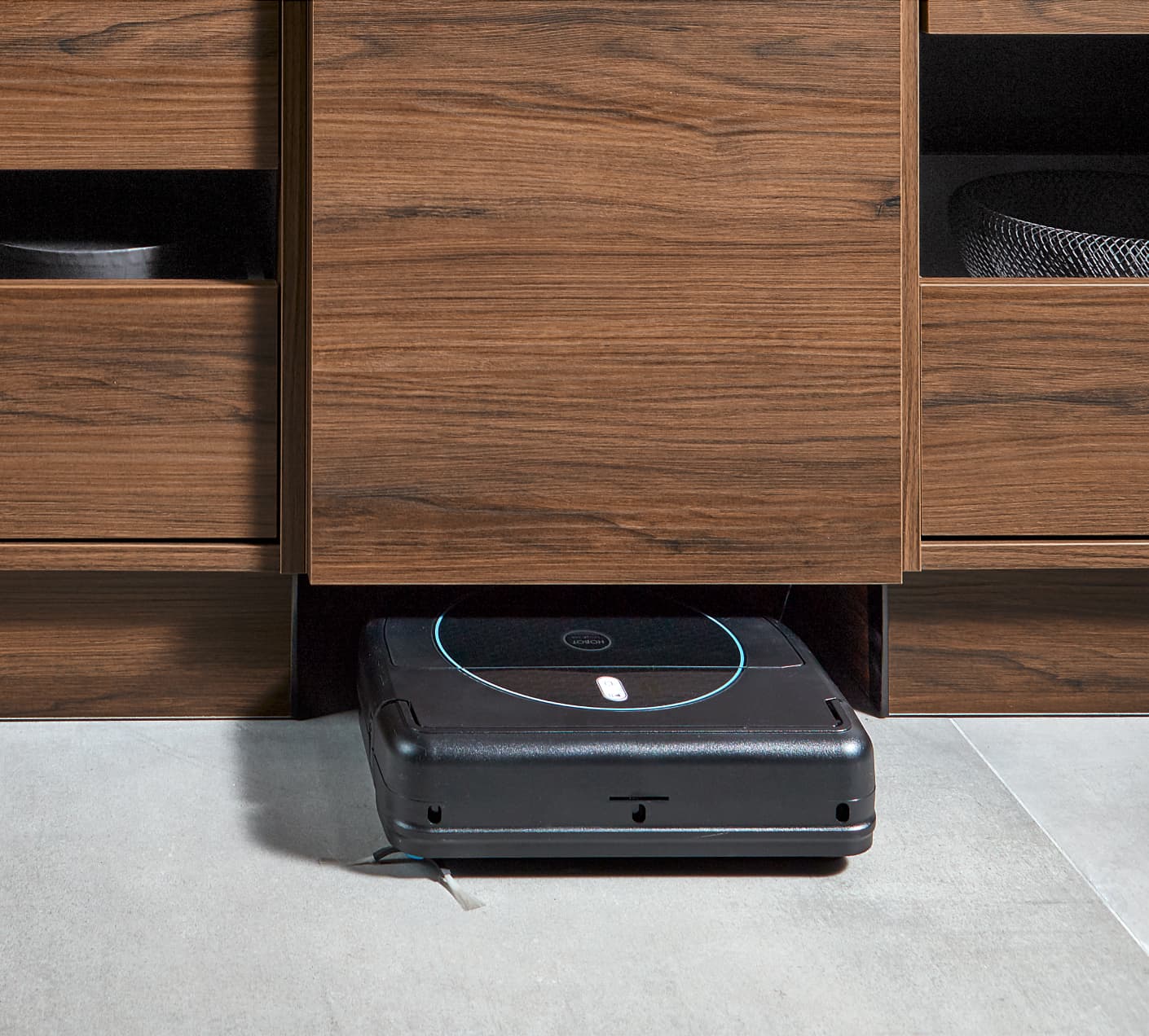 magic storage room with wood style and white color with a lot of space and place to hide the cleaning machines and other stuffs in it